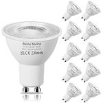 GU10 LED Bulbs, Warm White 3000K, 5W LED GU10 Spotlight Bulb, 50W Halogen Spotlight, 220-240V 350LM 38 Degree Narrow Beam Angle Energy Saving Non-dimmable Pack of 10