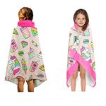 Hooded Bath Beach Towel for Kids - Unicorn - Large 50"x30" Inch Cotton Soft Absorbent with Hood for Toddler, Boys, Girls - Wrap/Bathrobe for Pool, travel, camping, swimming