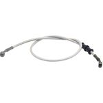 Motorcycle Brake Line, Stainless Brake Hose, Motorcycle Braided Steel Brake Clutch, Pack of 1, Flexible Brake Line for Bikes Motocross Street Bikes (90cm/35.4",Silver)