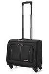 Aerolite Rolling Padded Laptop Case Bag 4 Wheels - Fits up to 15.6", Overnight Trolley Business Hand Cabin Luggage Case easyJet Plus/Flexi/Up Front/Extra Legroom, British Airways & Jet2 Approved Black