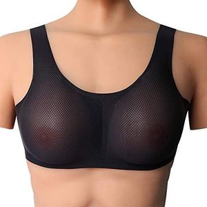 ZMASI 2-in-1 Silicone Breast Inserts Forms Waterdrop Fake Breast Mastectomy Bras Prosthetic Set, Black, c