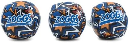 Zoggs Kids Water Friendly Splash Neoprene Covered Balls - Orange/Blue with Star Print, 3.5 inch each