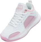 Beita Basketball Shoes for Women Sports Shoes Fashion Sneakers Non Slip Wear Resistant, White Pink, 4