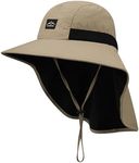 Clape UV Protection Sun Hat with Neck Flap Waterproof Outdoor Safari Hat Windproof Boonie Hat with Chin Strap Wide Brim Fishing Hat for Adults