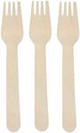 EARTHLIKE Disposable Cutlery, Wooden Portable Disposable Knives Forks Spoons Convenient to Use Disposable Tableware for Parties, Pinic, Outdoors (Fork (100 Pieces))