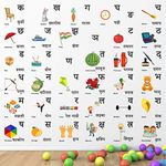 StickMe 'Hindi -Alphabets -Varnamala -Vowel -Star Kid's Learning Education Nursery Pre School Kinder Garden PVC Vinyl Wall Sticker (Multicolour, 130 X 130 cm)
