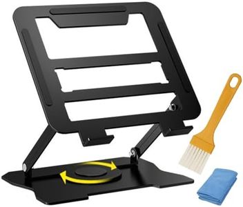 Adjustable Laptop Stand,Laptop Stand with 360° Rotating Base,Portable Laptop Riser,Foldable Laptop Mount,Stable Metal Holder,Ergonomic Computer Notebook Stand Holder (Black)