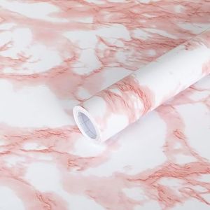 Marble Contact Paper Pink Extra Wide Peel and Stick for Kitchen Countertop