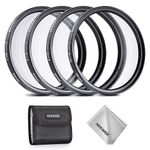 Neewer 52mm Macro Close Up Lens Filter Kit (+1, 2, 4, 10), 4 Pieces of Magnifying Filters with Storage Pouch for Macro Photography, Compatible with 52mm Canon Nikon Sony Fujifilm Camera Lenses