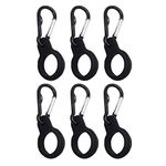 BESPORTBLE 6pcs Portable Carabiner Silicone Water Bottle Drink Buckle Hook Holder Clip Bottle Hook Clip Buckle for Outdoor (Black)