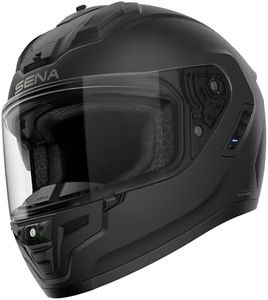 Sena Phantom Full Face Smart Motorcycle Helmet with Integrated Communications, LED Lighting, and 2nd Generation Sound by Harman Kardon (Matte Black, L)