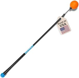 Orange Whip Compact Golf Swing Trainer Aid for Improved Rhythm, Flexibility, Balance, Tempo, Swing Plane, and Strength, Patented and Made in USA, 35.5"