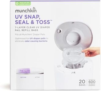 Munchkin® UV Snap, Seal & Toss™ Diaper Pail Refill Bags, Holds up to 600 Newborn Diapers, 20 Pack