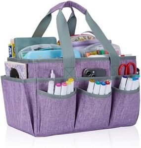 JOSIVIKY Craft Tote Bag, Art Organizer,Cleaning Supply Caddy, Carrying Bag with Handle for Multi-Purpose, Organizer Caddy for Pets (Purple)