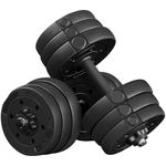 Yaheetech 2x10kg Hand Dumbbells Set for Men and Women Home Fitness Lifting Training Adjustable Free Weights