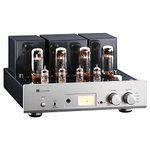 Muzishare X5 Integrated Tube Amplifier,Push-Pull Vacuum Amplifier, With Remote Control, 6.35mm Headphone Output, Ultralinear and Triode modes, Tubes EL34 x4, AC115 or AC230 Switchable