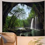 Forest Tapestry Home Decor Landscape Tapestry Living Room Bedroom Decoration Tapestry Magic Tapestry Curtain (Waterfall, 78''L×60''W)