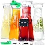 4 Pack 1 Liter Square Glass Water C
