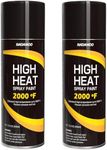 NADAMOO High Heat Spray Paint for Metal, Matte Finish BBQ & Stove Aerosol Paint - High Temperature Resistant Up to 2000°F, 2 Cans, Black