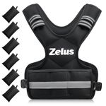 ZELUS Weighted Vest for Men and Women | 4-10lb/11-20lb/20-32lb Vest with 6 Ironsand Weights for Home Workouts | Adjustable Body Weight Vest Exercise Set for Cardio and Strength Training (4-10lb)