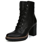 Naturalizer Womens Callie Combat Leather Ankle Boots Black 9 Medium (B,M)