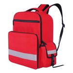 PAHAL Medicine Nylon Portable Large Backpack Medical First Aid Kit Storage bag Empty (No Medicine Included) | Medical Emergency | First Aid Kit Bag | Travelling Car, Home, Office (Red Color)