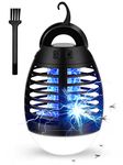 BroElec Mosquito Killer Lamp Portable Tent Light Mini Electric Bug Zapper 3 Brightness Levels LED Camping Lamp IP66 Waterproof USB Rechargeable Retractable Hook for Camping Outdoor Garden