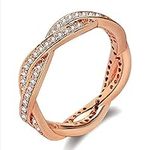 MAIHAO Twist Fate 2 Bands Eternity Promise Rings Love Wedding Jewelry Sets Twist Eternity Love Band Rings with Cubic Zirconia for Women Size 6-10 (US Code 7)