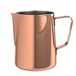 bonVIVO Muvo Stainless Steel Milk Jug with Copper Finish, Milk Frothing Jug 330 ml, Barista Milk Jug with Practical Scale, Milk Frother Jug for The Perfect Cappuccino Or Latte