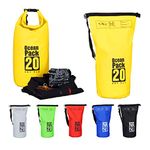 Relaxdays Dry Bag, 20L, Waterproof Ocean Backpack, Ultralight Gear for Kayaks, Boating, Skiing, Sailing, Yellow