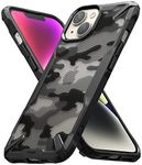 Ringke Fusion-X Compatible with iPhone 14 Plus Case Cover Military Camo Hard Back Flexible TPU Bumper Scratch Resistant Shockproof Protection iPhone 14 Plus Back Cover - Camo Black