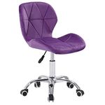 Charles Jacobs Home Office Swivel Computer Desk Chair with a Height Adjustable Chrome base and Wheels - Purple Velvet