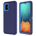 for Samsung Galaxy A71 4G Case, AZSXLG A71 4G Case Soft TPU Hard PC Heavy Duty Shockproof 3 Layer Cover for Samsung Galaxy A71 4G (Dark Blue)