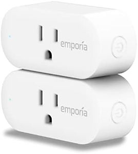 EMPORIA Smart Plug with Energy Monitoring | 15A Max / 10A Continuous | WiFi Smart Outlet | Mobile App | Alexa | Google | ETL Certified (Package of 2), EMSO1-2
