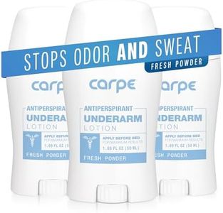 Carpe Underarm Antiperspirant and Deodorant, Clinical strength with Fresh Powder scent, Combat excessive sweating Stay fresh and dry, Great for hyperhidrosis (Pack of 3)