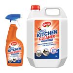 Senu Mr. Strong Kitchen Cleaner QTY : 5000ml+ 600ml Kitchen Heavy Oil Degreaser, Chimney& Exhaust Fan Degreaser, Oven, Grill and Glass Stove Top Cleaner, Grease Removal, Kitchen Oil Stain Remover.