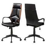 Monarch Specialties I 7272 Office Chair, Adjustable Height, Swivel, Ergonomic, Armrests, Computer Desk, Work, Metal, Fabric, Black, Contemporary, Modern