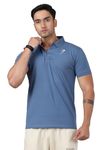 FUAARK Men's Slim Fit Polo T-Shirt (Dusk Blue, X-Large)