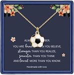 Haoze Soccer Gifts for Women Soccer Ball Charm Necklace Soccer Player Gift Soccer Team Gift for Women Football Lover Gift (Gold)