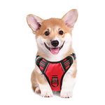 HEELE Dog Harness Dog Harness Medium No pull Vest Harness Adjustable Reflective and Durable for Outdoor Training, Red, M