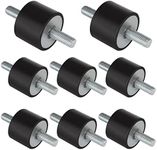 ZIQI 8Pcs M10 Rubber Studs Shock Absorber Anti-Vibration Isolator Mounts, M10-40x30mm Rubber Vibration Isolation Mount with 2 Threaded Studs, for Air Compressors, Pump, Garage Motor, Diesel Engines