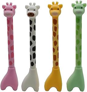 Maydahui 12PCS Giraffe Shape Rollerball Pen Cute Donkey Pens Cartoon Animal Pen Black Ink Creative Pedestal Design for School Students Party Office