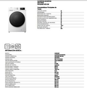 Hisense 8kg Washer Dryer – White, Freestanding Laundry Appliance