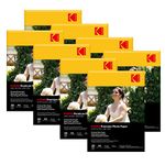 Kodak 260 GSM A4 Glossy Photo Paper Waterproof, Pack of 8 x 20 sheets, Compatible with all Inkjet Printers