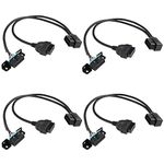 iKKEGOL Pack of 4 Right Angle Universal OBD2 OBD II 16 Pin Splitter Y Open Cable, J1962 1 Male to 2 Female Connector with Underdash Mount Bracket 50cm/20