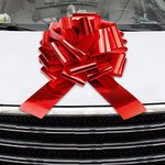 Vindar Big Red Car Bow, 16"/ 43cm Giant Car Bows with 60cm Ribbon for Christmas Gifts, Car, Anniversary, Big Gift, New Home, Birthday Present, Valentine's Day, Decorative Ribbons