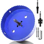 Luomorgo 145mm 5-3/4 Inch Hole Saw with Arbor, 1 1/4 inch Cutting Depth HSS Bi-Metal Hole Cutter for Wood Cornhole Boards Plastic Drywall & Metal Sheet