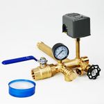 Zhenx Pressure Tank Tee Kit For Water Pressure Tank, Pressure Tank Installation Kit with 1" Brass Union Tank Tee & 40-60 psi to Fit Most Pressure Tanks with Diameters Up to 16" Pressure Switch