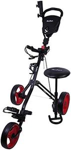 MacGregor Golf X-TREME 3 Wheel Push/Pull Golf Buggy/Trolley/Cart/Trundler with Seat Black/Red