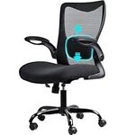 ACMELIFE Office Chair with Flip-up Armrests, Ergonomic Desk Chair for Home Office, Height Adjustable Computer Chair Mesh Executive Work Chair with Lumbar Support, Office Chairs for Home Black